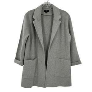 J Crew 365 Sophie Open Front Knit Jacket/Sweater Size S Merino Wool Light Gray